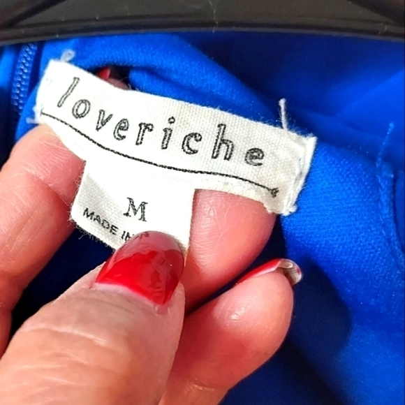 Loveriche Med royal blue dress open Shoulder - Picture 4 of 12